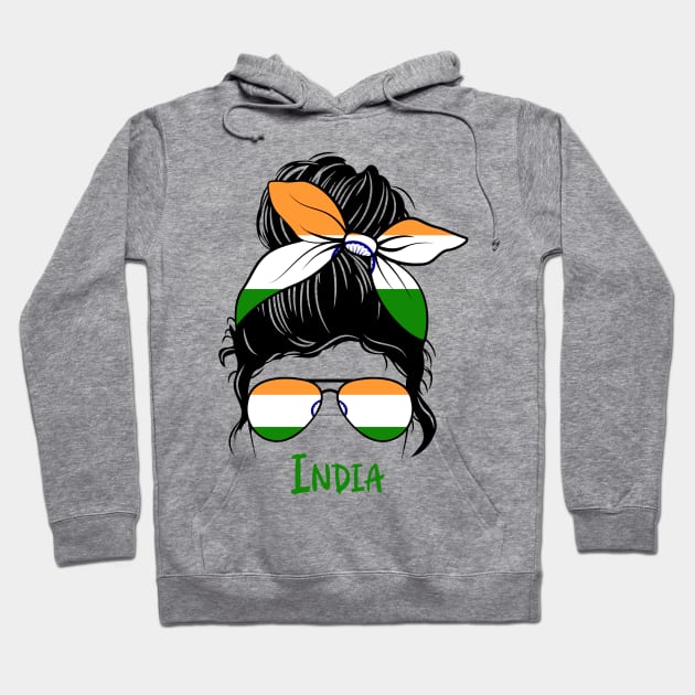 Indian  Girl, Indian girlfriend, India Messy bun Hoodie by JayD World